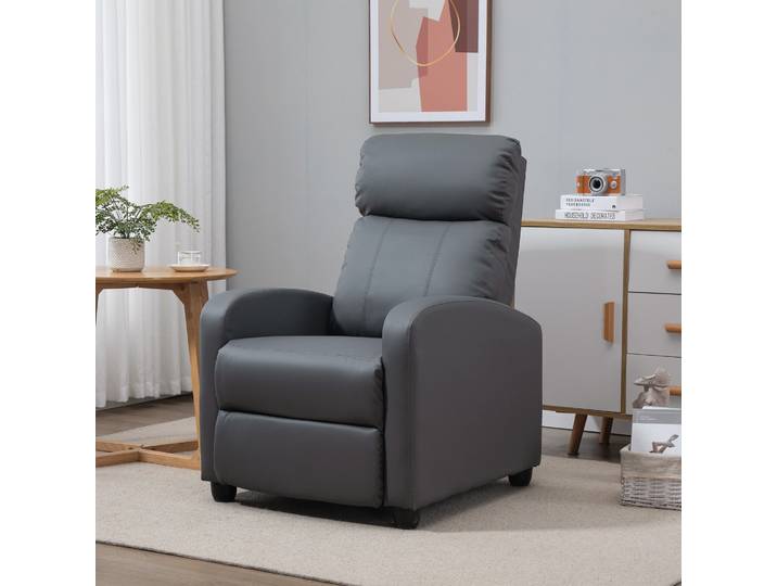 HOMCOM Fauteuil Relaxation Massage Gris Inclinable