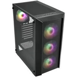 Fortron FSP Geh Midi CMT218 ATX/M-ATX/M-ITX/ARGB o.N. Black retail (ATX, mATX, Mini-ITX), PC Gehäuse, Schwarz