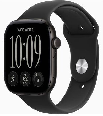 Apple watch series 12 gps + cellular 46mm black aluminium case with black sport