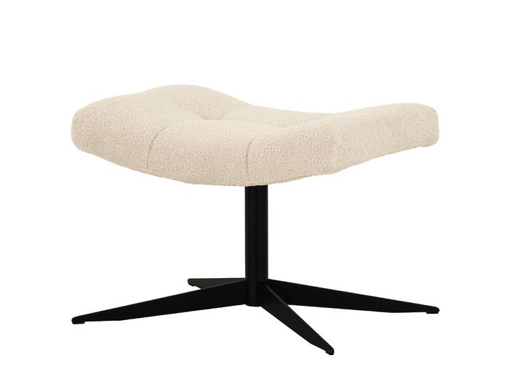 Repose-pieds capitonné Mandes 67 x 47 x 50cm Blanc Tissu Bouclé Nola: Crème
