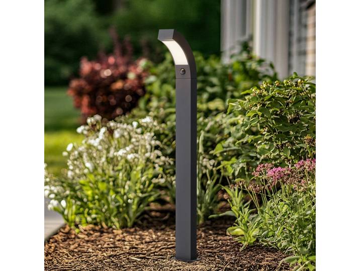 Lennik Lampe de Jardin w/Sensor Graphite - Lucande - Terrasse - Moderne - Aluminium - À ampoule unique