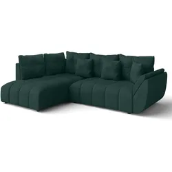 ECKSOFA L Form Corleone Grün 268/192/96 cm mit Schlaffunktion