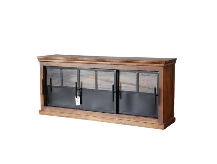 Lowboard Industrial IVETTE 160cm TV-Board massiv Mangoholz & Eisen Kommode