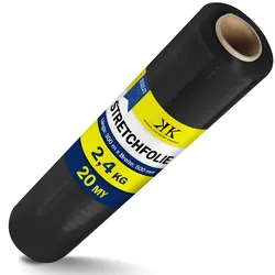 KK Verpackungen Stretchfolie 20 my 50 cm x 300m schwarz 24 Rollen