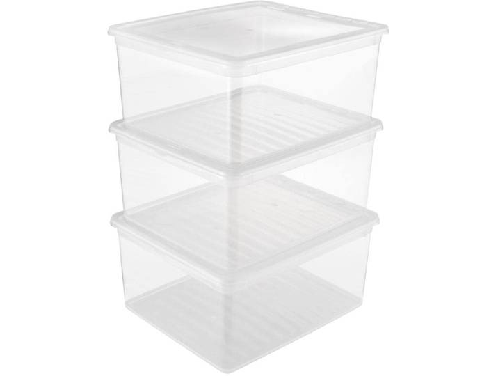 Aufbewahrungsbox KEEEPER bea, clearbox mit Air Control-System , transparent, B:33,5cm H:18cm T:39cm, Polypropylen, Aufbewahrungsboxen, Aufbewahrungsbox, 3 x 18 l, stapelbar, 39 x 33,5 x 18 cm