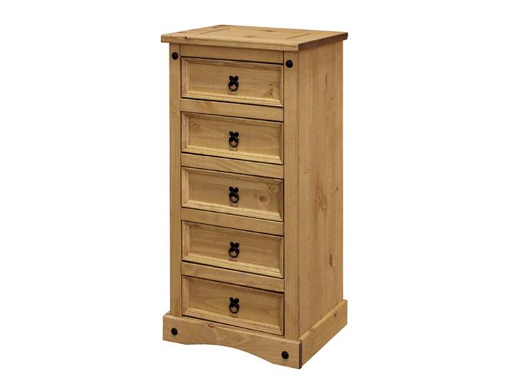 Commode massive 5 Tiroirs 53 x 109 x 39cm Marron