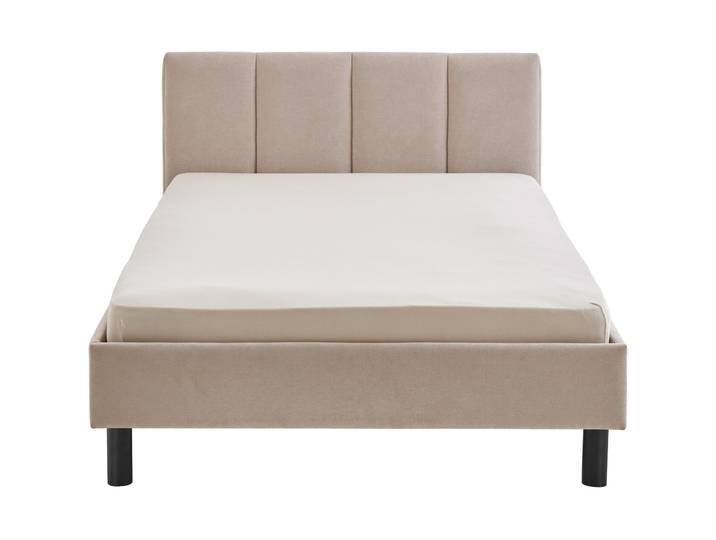 Bett Jess beige Stoff 120 x 200 cm