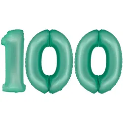 XL Folienballon mint grün Zahl 100