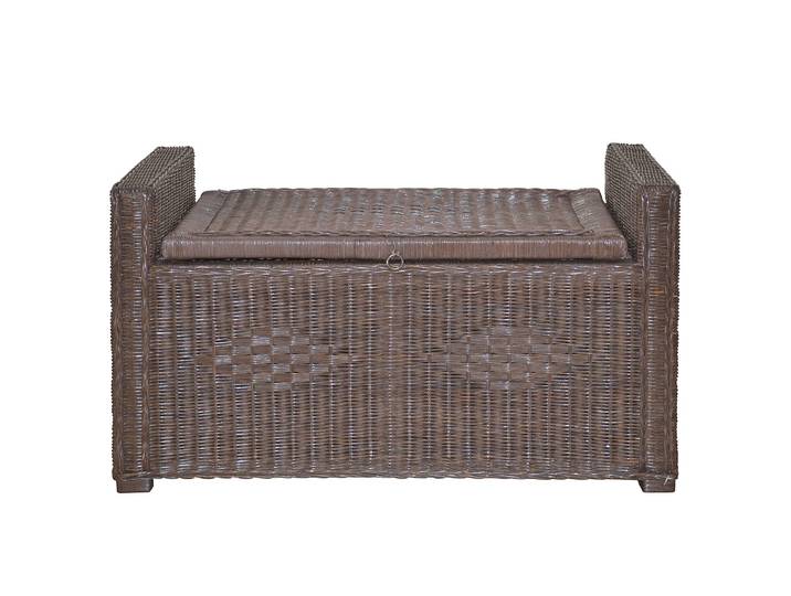 Rattansitztruhe Tiaro I 90 x 51 x 45cm Honigbraun