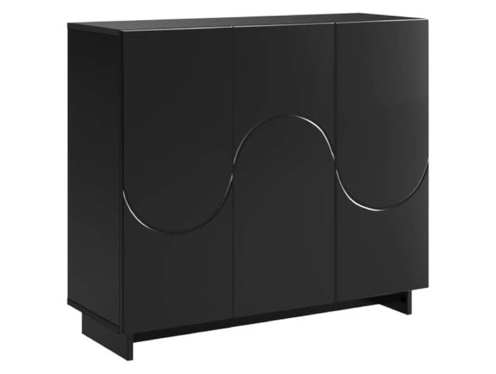 Foknhdi Sideboard Schwarz 85,5 x 31 x 75 cm Holzwerkstoff 3 Türen Vielseitige Anrichte für Flur und Esszimmer mit 3 Drehtüren für staubgeschützte Aufbewahrung und klare Raumordnung.