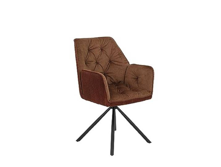 Hela Tische, 1ner Pack Armlehnenstuhl Inge, Bezug Samvelour+Cord Copper, Innensteppung, 180° drehbar Auto-Return