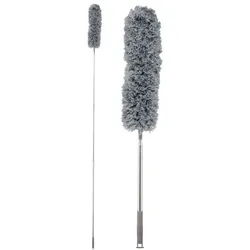 Relaxdays Ausziehbarer Staubwedel bis 2,5 m Grau,Silber