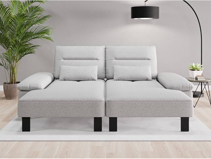 Loveseat Tokio - Grau (Lichtgrau) - Feiner Strukturstoff