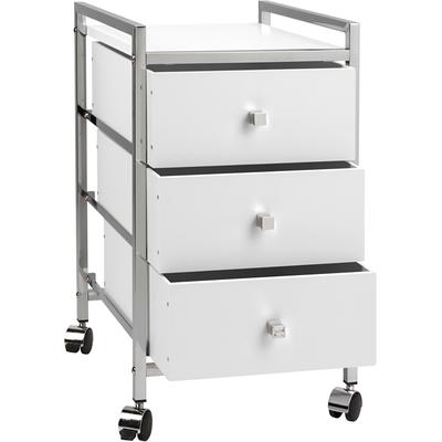 Rollwagen HEINE HOME, weiß, B:32,5cm H:57cm T:39,5cm, MDF, Stahl, Rollwagen, Rollwagen