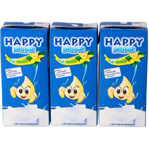 Hochwald Milchdrink Happy Drink Typ Vanille, im Trinkpäckchen, 1,35% Fettgehalt, 3x 200 ml