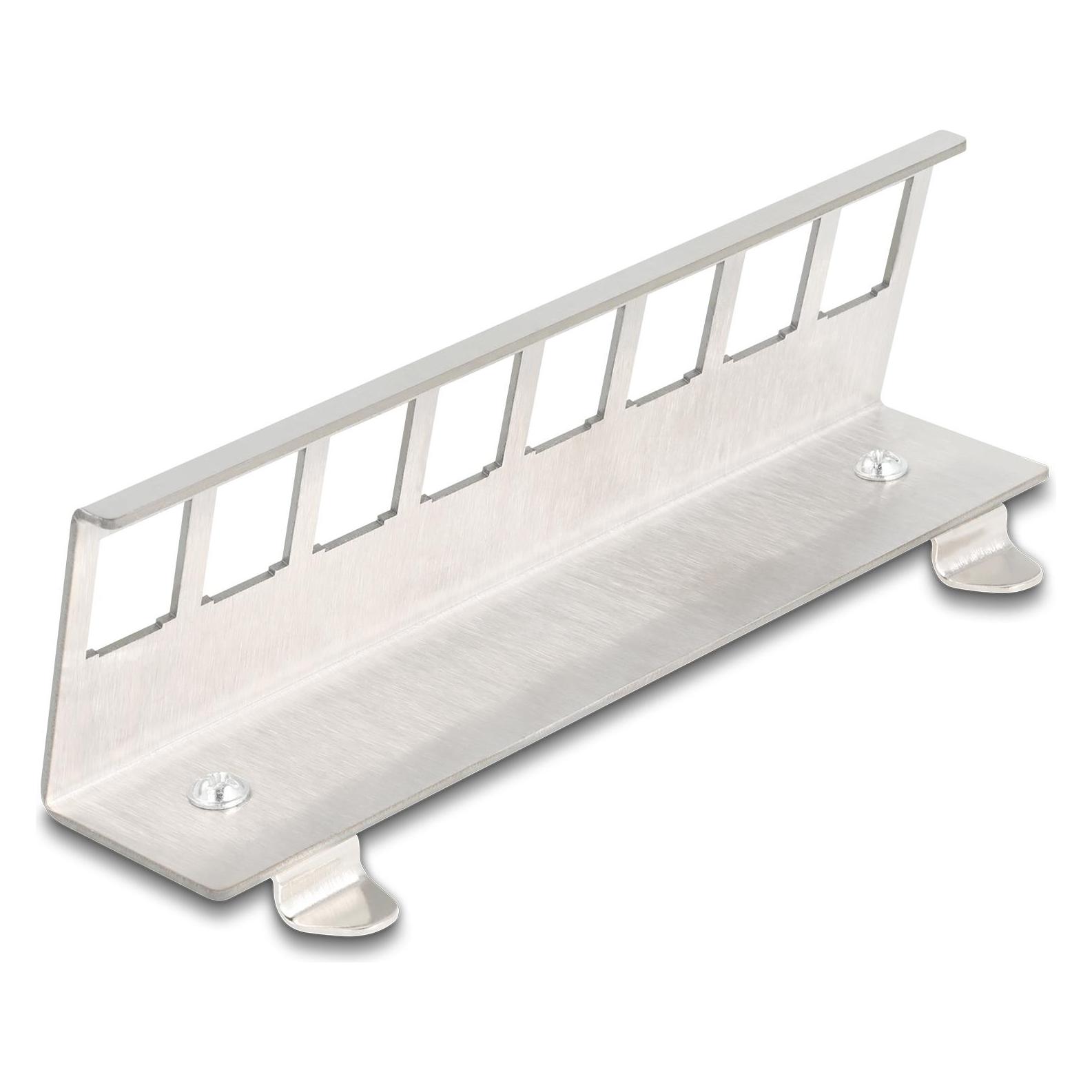 Delock Keystone Metall Halterung 8 Port für Hutschiene (Keystone Modulhalter) (90657)