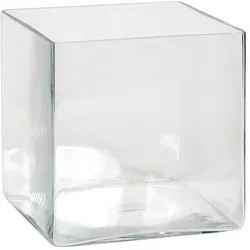 Mica Decorations, Vase, Britt Vase - L20 x B20 x H20 cm - Quadratisch - Transparent (8 l)