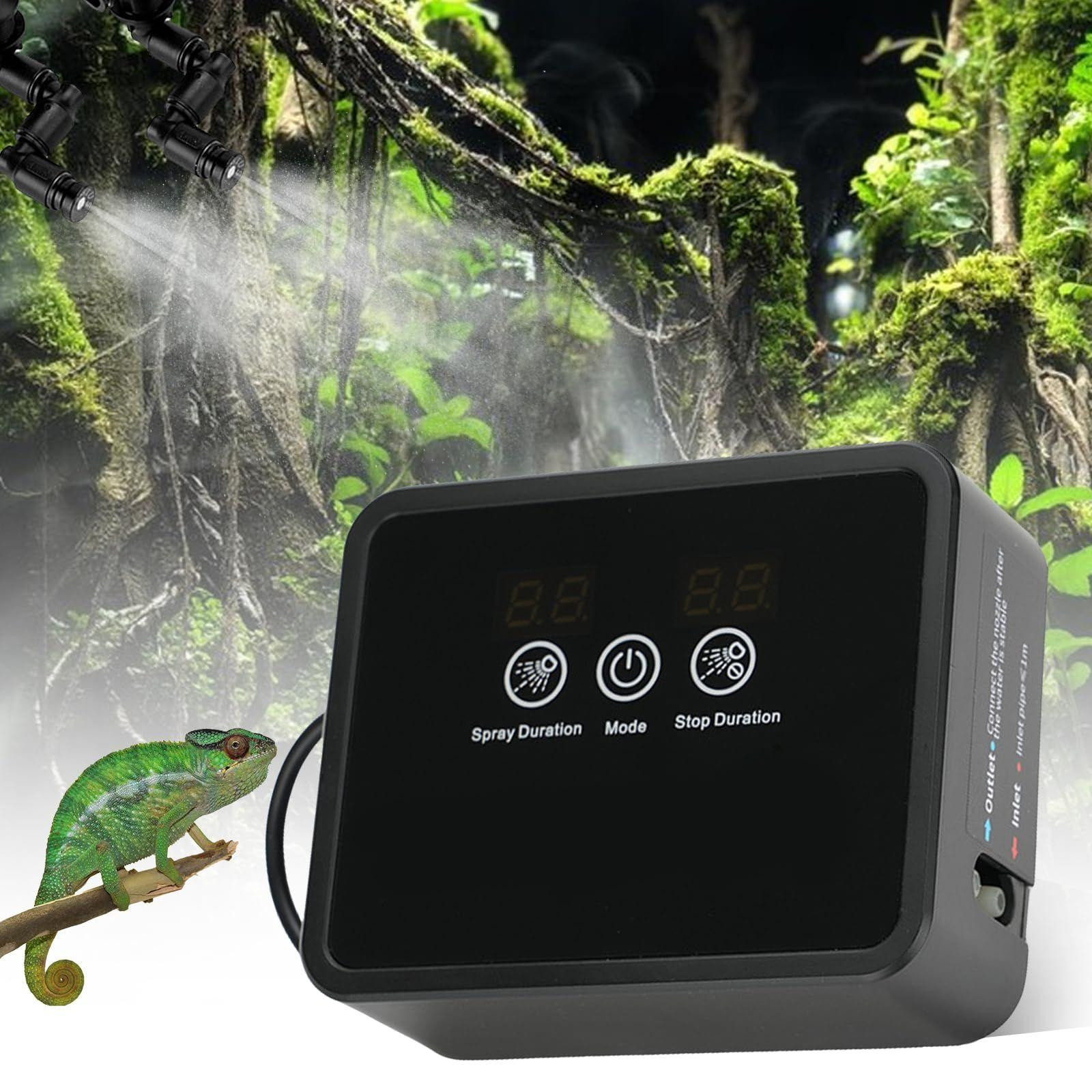 Lustrens Reptielen-luchtbevochtiger met intelligent besproeiingssysteem en timer