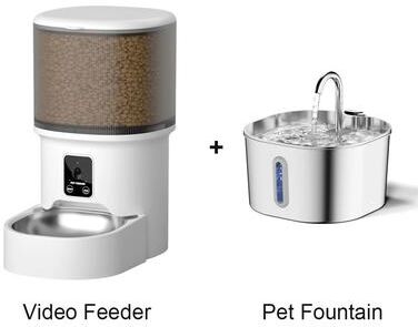 Inspired Living Smart WiFi Automatic Pet Feeder And Water Fountain video And Fountain