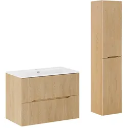 BADMÖBEL 80.2cm Isaline 2er-Set Helle Eiche