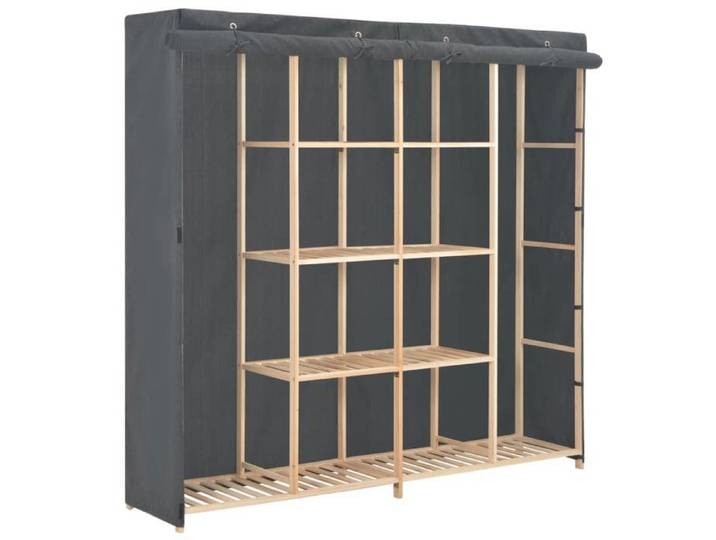 Black November  Garde-robe - Armoire à Vêtements Gris 173x40x170 cm - Tissu CC7678121