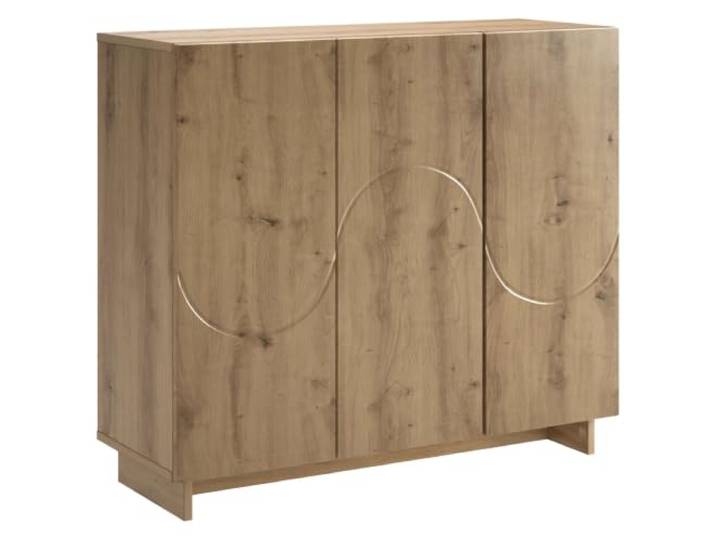 KPOTUERTU Sideboard Artisan-Eiche 85,5 x 31 x 75 cm Holzwerkstoff Schwingtüren mit 90-Grad-Scharnieren, rechteckige Form, glatte Textur, klare Linien, viel Stauraum, minimalistische Ästhetik