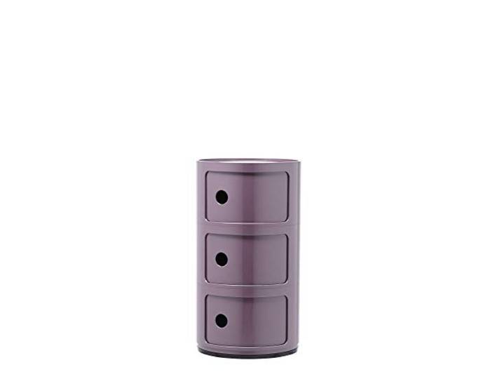 Kartell Componibili, 3 Elements, Violet, Runde Basis