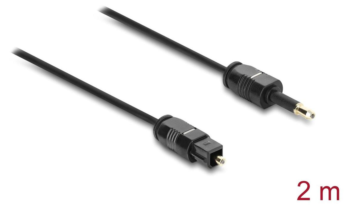 Delock 90920 Mini-TOSLINK Toslink connector, 2 meter, zwart