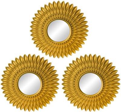Fusion Finds Gold Wall Mirrors Set Of 3 Decorative Round Wall Mirror Hanging Home Wall Decor c