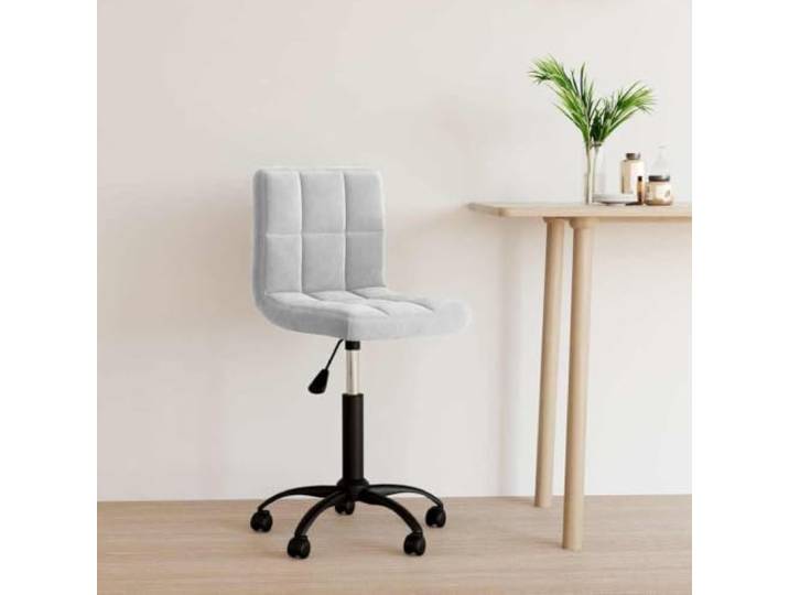 NLQMSU Drehstuhl für Büro, Velours, hellgrau, verstellbarer Sessel Gasheben, 360°-Rollen, dichte Polsterung, weicher Samt, für Büro oder Wohnzimmer