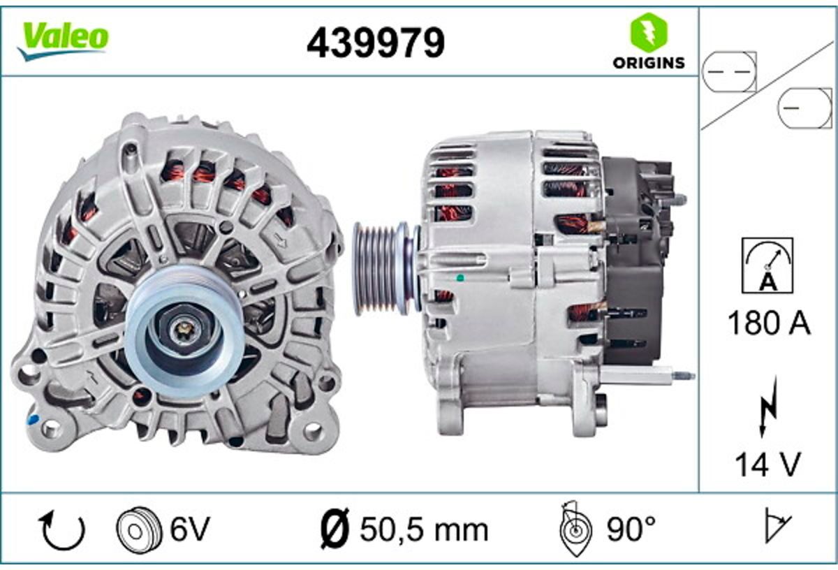 Drehstromgenerator VALEO ORIGINS - NEW O.E. TECHNOLOGIE VALEO 439979