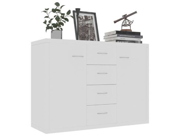 Bon plan  Buffet bahut vaisselier - JILI HOT - Buffet Blanc 88x30x65cm - Bois d'ingénierie - commode Salon/Cuisine Thome2030791