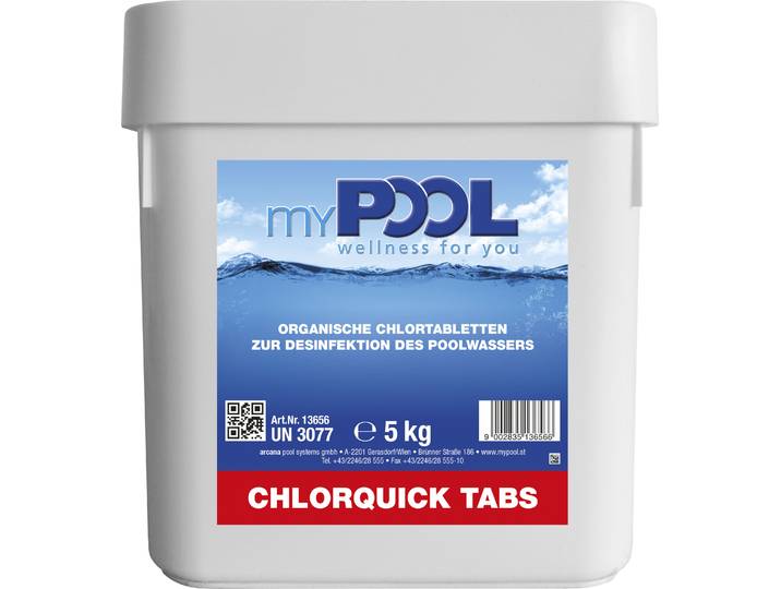 Chlortabletten MY POOL BWT MY Chlorquick Tabs 20 g , weiß, 1 kg, Wasserpflegemittel, Chlortabletten