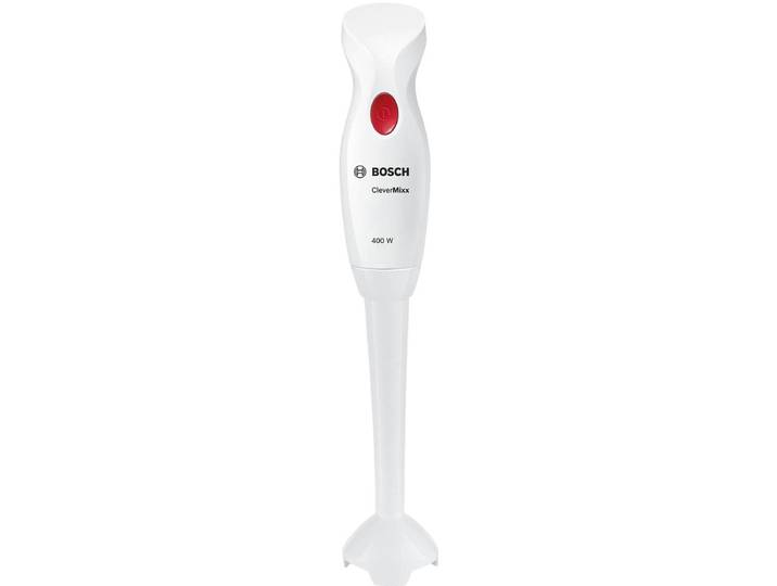 BOSCH Stabmixer CleverMixx MSM14000, abnehmb. Mixfuß, 4 Klingen, einfache Reinigung , weiß, H:37,5cm, Mixer, Ergonomischer Griff, leichtes Gehäuse, weiß/rot, Stabmixer