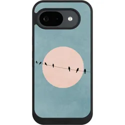 Nivocase Handyhülle für Google Pixel 10a Hülle NIVOpure Case Schwarz Mond Vogel türkis (Google Pixel 10a), Smartphone Hülle, Schwarz, Türkis