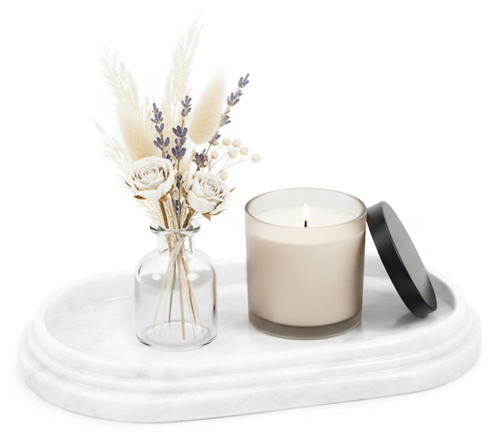 Handgemaakt wit marmeren dienblad voor de badkamer, Breedte: 24,77 cm