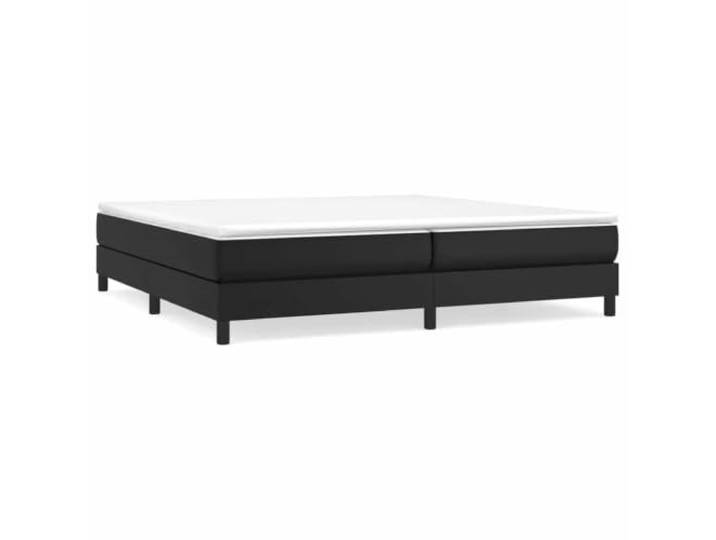 PUGYNBK Boxspringbett, 200 x 200 cm, mit Taschenfederkernmatratze Bezug aus Kunstleder, mittlere Härte, Holzlatten, einfache Reinigung
