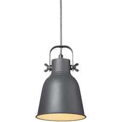 Nordlux Pendelleuchte ADRIAN 16, IP20, Ø 16cm, E27, Metall mit Stoffkabel, verstellbar, anthrazit NORD-48783003