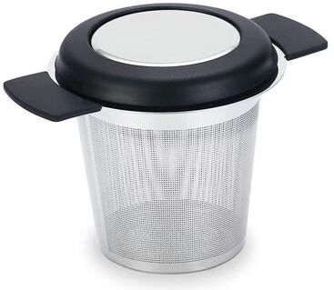 ModernMart Stainless Steel Tea Infuser Basket With Silicone Handles For Loose Leaf Tea black