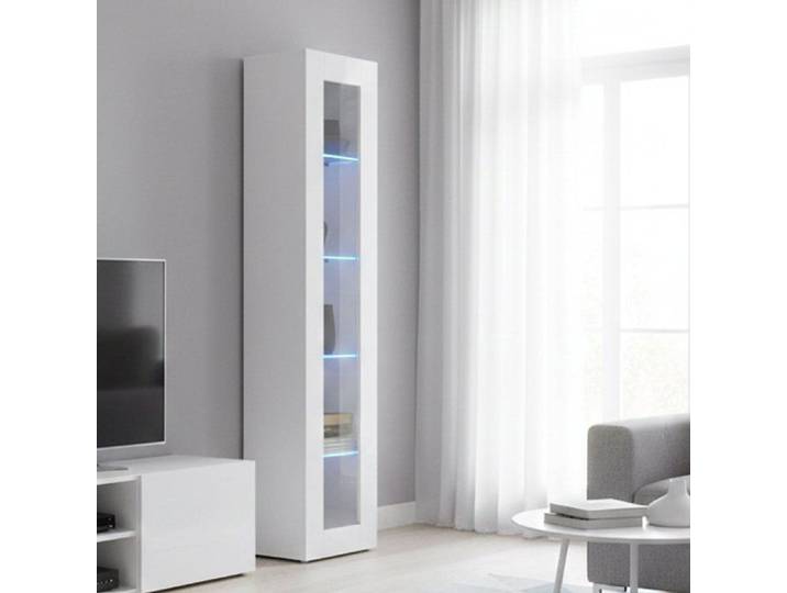 Vitrine Aristote 40x30xh180 cm Blanc brillant