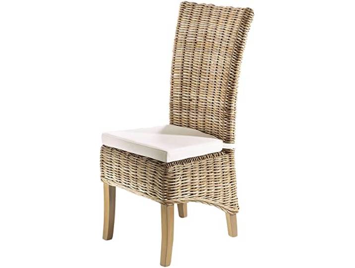 Kobolo Rattansessel mit Kissen Handarbeit Möbel Rattanmöbel Sessel Grau