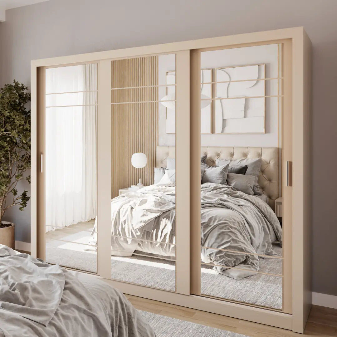 Brayden Studio Manufactured Wood Wardrobe Cashmere 215cm H X 250cm W X 60cm D