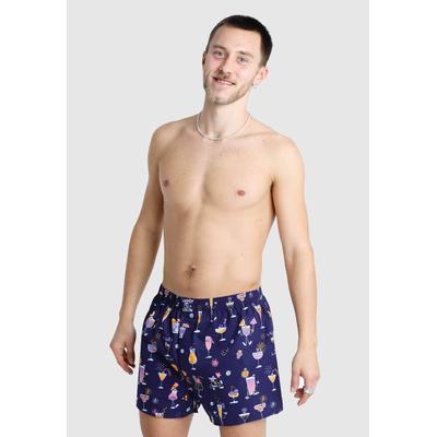 Boxershorts LOUSY LIVIN "Coconut & Cocktails", Herren, Gr. S, lila (lila, grün), 100% Baumwolle, Unterhosen, mit buntem Allover-Print