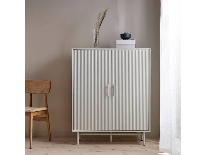 Buffet haut 100 x 125 x 40cm Beige/Gris