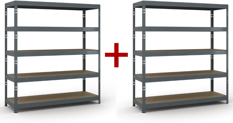 B2B Partner Fachbodenregal 1+1 GRATIS 2000x1800x600 mm, Traglast 600 kg