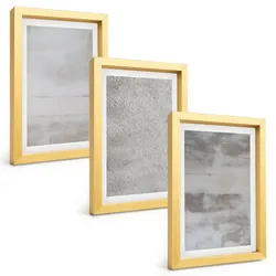 BILDER SET 3er Set - 20x30 cm Goldrahmen - Moderne minimalistische Texturen