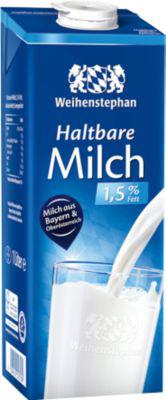 Weihenstephan H-Milch, Fettgehalt 1,5 %, homogenisiert, ultrahocherhitzt, 12 x 1 l