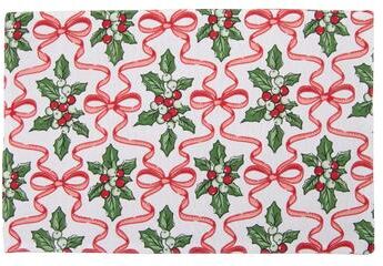 IH Casa Decor Cotton Placemat Holly & Bows- Set of 12