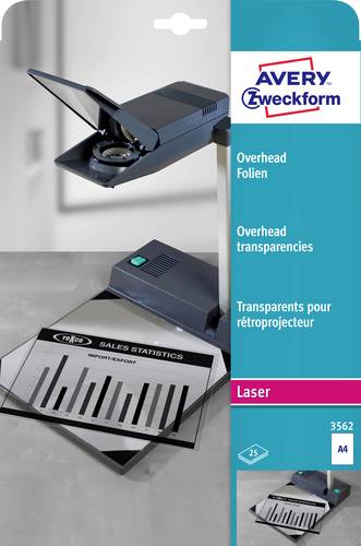 Avery-Zweckform 3562 Overhead-Projektor-Folie DIN A4 Laserdrucker, Kopierer Transparent 25St.