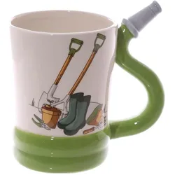 Puckator, Tasse, Garten Werkzeug Gartenschlauch geformter Henkel Tasse aus Dolomit-Keramik (400 ml)